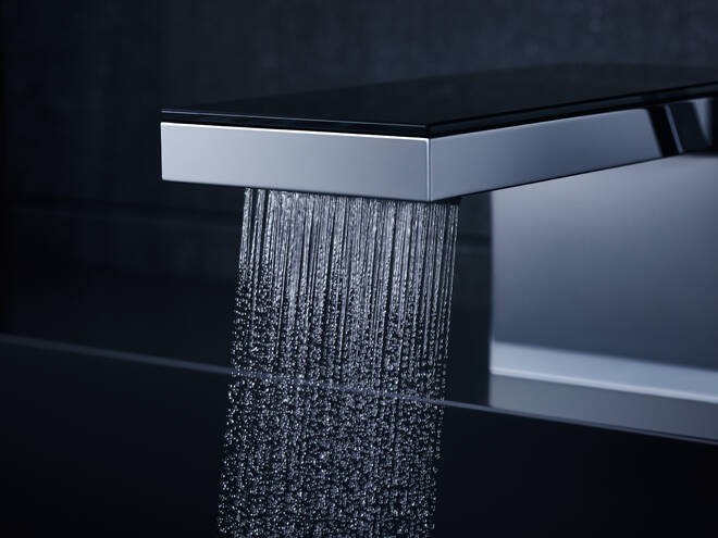 Купить купить смеситель для раковины axor myedition 70 со сливным клапаном push-open, зеркальный черный, хром арт. 47010600