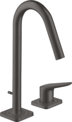 Смеситель для раковины AXOR Citterio M на 2 отверстия , 160, со сливным гарнитуром, шлифованный черный, хром арт. 34132340