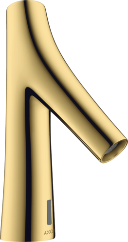 Купить купить смеситель для раковины axor starck organic, электронный, без регулировки температуры, питание от сети 230v, полированное золото арт. 12174990