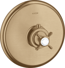 Термостат Axor Montreux Highflow, скрытого монтажа, с крестообразной рукояткой, шлифованная бронза арт. 16815140
