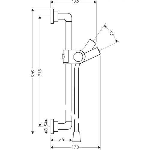 Купить купить штанга для душа со шлангом axor citterio, 90 см, шлифованный никель арт. 27831820