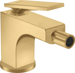 Смеситель для биде AXOR Citterio с рычаговой рукояткой, со сливным гарнитуром, матовое золото арт. 39214250