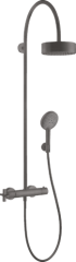 Душевая система AXOR Citterio Showerpipe с термостатом и верхним душем 180 1jet, матовый черный, хром арт. 39670340