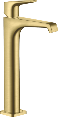 Купить купить смеситель для раковины axor citterio e 250, с рычаговой рукояткой, для накладной раковины, со сливным гарнитуром, матовая латунь арт. 36113950