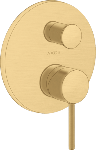 Купить купить смеситель для ванны axor starck, однорычажный, скрытого монтажа, с круглой рычаговой рукояткой, со встроенной защитной комбинацией en1717, шлифованное золото арт. 10418250