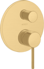 Смеситель для ванны Axor Starck, однорычажный, скрытого монтажа, с круглой рычаговой рукояткой, со встроенной защитной комбинацией EN1717, шлифованное золото арт. 10418250