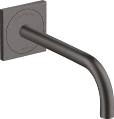 Электронный смеситель Axor Uno для раковины настенный, с изливом 225 мм, шлифованный черный, хром арт. 38120340