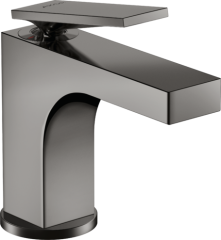 Смеситель для раковины AXOR Citterio 90 с рычаговой рукояткой, для гостевой раковины, со сливным гарнитуром, полированный черный, хром арт. 39022330