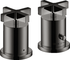 Термостат AXOR Citterio на край ванны на 2 отверстия с крестообразными рукоятками, полированный черный, хром арт. 39480330