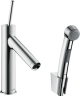 Купить купить смеситель для раковины axor starck 90 со сливным гарнитуром и гигиеническим душем, хром арт. 10300000