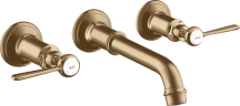 Купить купить смеситель для раковины axor montreux, на 3 отверстия, скрытого монтажа, с изливом 165-225 мм, с рычаговыми рукоятками, шлифованная бронза арт. 16534140