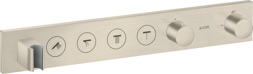 Купить купить модуль термостата axor showersolutions select 600/90, для 4 потребителей, скрытого монтажа, шлифованный никель арт. 18357820