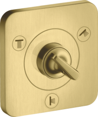 Запорный/переключающий вентиль AXOR Citterio E Trio/Quattro 120/120, скрытого монтажа, матовая латунь арт. 36772950