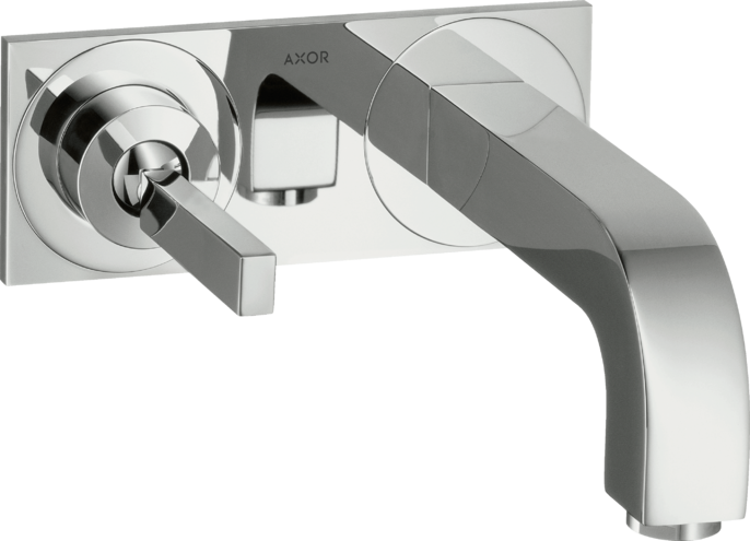 Купить купить смеситель для раковины axor citterio настенный, с тонкой рукояткой, с изливом 160 мм, с панелью, хром арт. 39112000