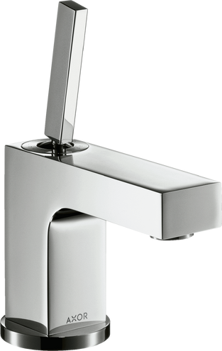 Купить купить смеситель для раковины axor citterio 80, с тонкой рукояткой, для гостевой раковины, со сливным гарнитуром, хром арт. 39015000