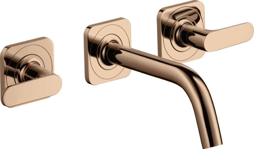 Купить купить смеситель для раковины axor citterio m на 3 отверстия, скрытого монтажа, с изливом 166 мм, с рычаговыми рукоятками, полированное красное золото арт. 34313300