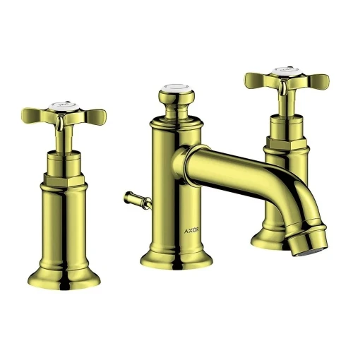 Купить купить смеситель для раковины axor montreux 30, на 3 отверстия, с крестообразными рукоятками, со сливным гарнитуром, полированная медь арт. 16536930