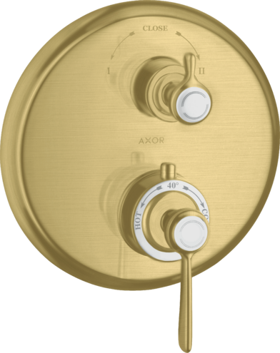 Купить купить термостат axor montreux, с запорным/переключающим вентилем, с рычаговой рукояткой, шлифованная медь арт. 16821950