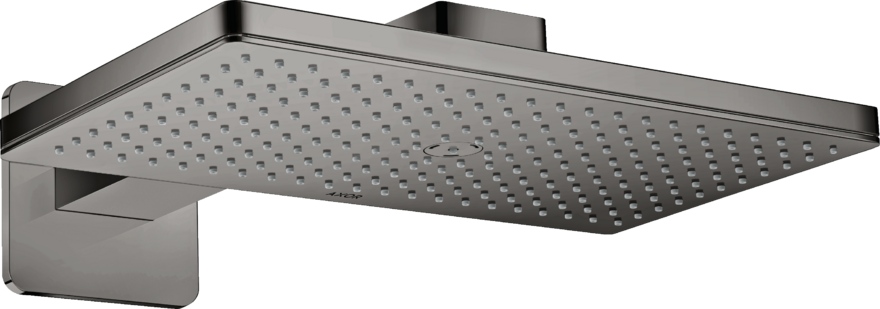 Купить купить верхний душ axor showersolutions 460/300 1jet, с держателем, с розеткой chuveiro fixo 460/300 1jet, полированный черный, хром арт. 35274330