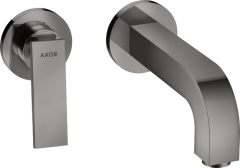 Смеситель для раковины AXOR Citterio настенный, с рычаговой рукояткой, изливом 220 мм и розетками, полированный черный, хром арт. 39121330