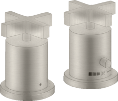 Термостат AXOR Citterio на край ванны на 2 отверстия с крестообразными рукоятками, сталь арт. 39480800