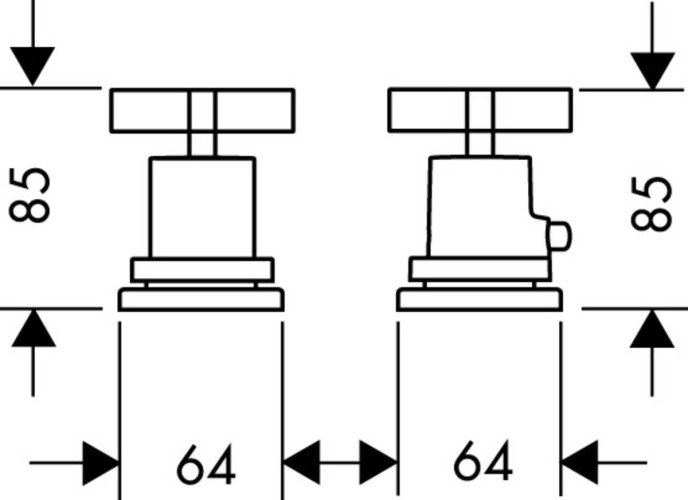 Купить купить термостат axor citterio на край ванны на 2 отверстия с крестообразными рукоятками, сталь арт. 39480800