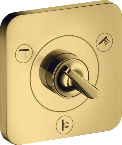 Купить купить запорный/переключающий вентиль axor citterio e trio/quattro 120/120, скрытого монтажа, полированное золото арт. 36772990