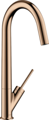 Смеситель для кухни Axor Starck 300, однорычажный, с поворотным изливом, полированное красное золото арт. 10822300