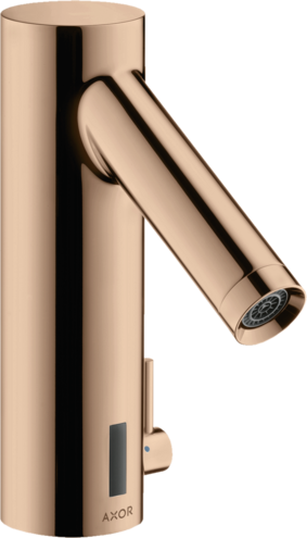 Купить купить смеситель для раковины axor starck, электронный, с регулировкой температуры, питание от сети 230 в, полированное красное золото арт. 10140300