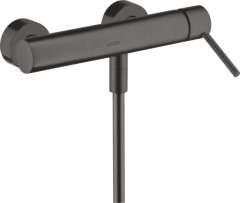 Смеситель для душа Axor Starck, однорычажный, внешнего монтажа, с круглой рычаговой рукояткой, шлифованный черный, хром арт. 10611340