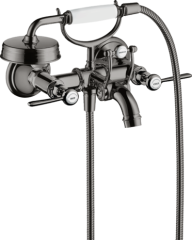 Смеситель для ванны Axor Montreux, внешнего монтажа, с 2 рычаговыми рукоятками, полированный черный, хром арт. 16551330