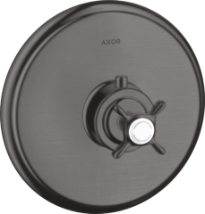 Термостат Axor Montreux Highflow, скрытого монтажа, с крестообразной рукояткой, шлифованный черный, хром арт. 16815340