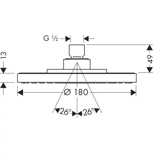 Купить купить верхний душ axor starck диаметр 180 мм 1/2, хром арт. 28484000