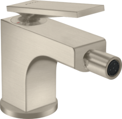 Смеситель для биде AXOR Citterio с рычаговой рукояткой, со сливным гарнитуром, матовый никель арт. 39214820