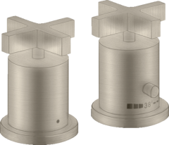 Термостат AXOR Citterio на край ванны на 2 отверстия с крестообразными рукоятками, матовый никель арт. 39480820