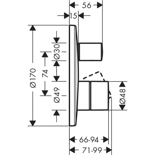 Купить купить смеситель для ванны axor uno с рукояткой zero со встроенной защитной комбинацией для скрытого монтажа, шлифованный никель арт. 45407820