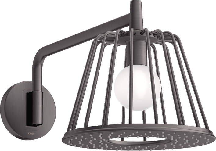 Купить купить верхний душ axor lampshower/nendo 275 1jet, с потолочным подсоединением, шлифованный черный, хром арт. 26031340