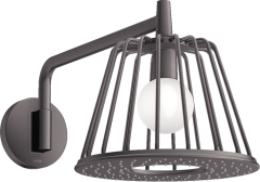 Верхний душ AXOR LampShower/Nendo 275 1jet, с потолочным подсоединением, шлифованный черный, хром арт. 26031340