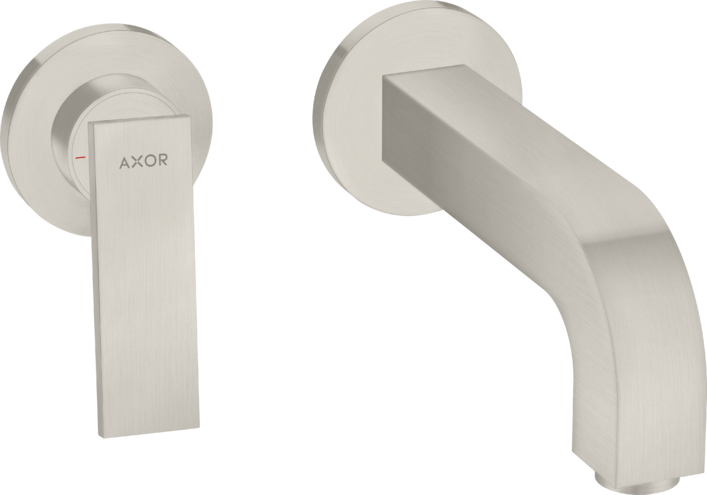 Купить купить смеситель для раковины axor citterio настенный, с рычаговой рукояткой, изливом 220 мм и розетками, сталь арт. 39121800