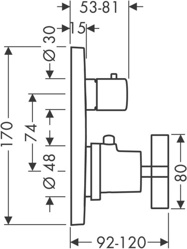 Купить купить термостат axor citterio с запорным вентилем с рычаговой рукояткой, полированное красное золото арт. 39705300
