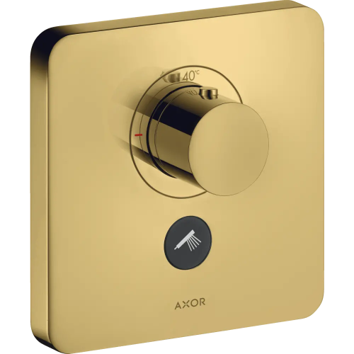 Купить купить термостат axor showerselect highflow, для 1 потребителя, с клапаном для ручного душа, softsquare, полированное золото арт. 36706990