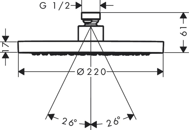 Купить купить верхний душ axor showersolutions 220 1jet ecosmart+, хром арт. 35388000