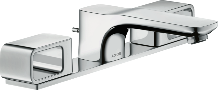 Купить купить смеситель для раковины axor urquiola с высотой излива 50 мм на 3 отверстия с розетками со сливным гарнитуром, хром арт. 11040000