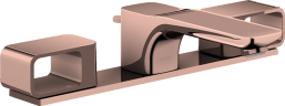 Купить купить смеситель для раковины axor urquiola 50, на 3 отверстия, с панелью, со сливным гарнитуром, полированное красное золото арт. 11040300