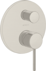 Смеситель для ванны Axor Starck, однорычажный, скрытого монтажа, с круглой рычаговой рукояткой, со встроенной защитной комбинацией EN1717, сталь арт. 10418800