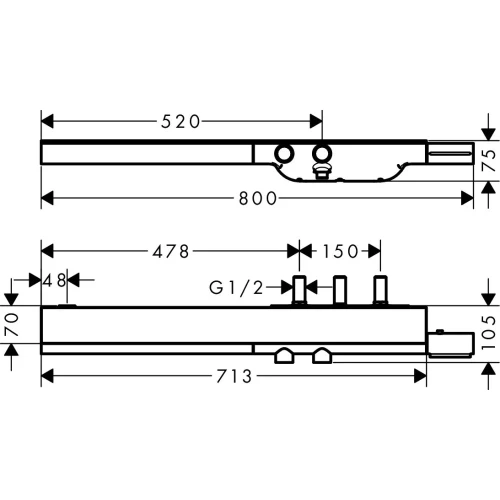Купить купить термостат axor showersolutions 800, комбинированного монтажа, хром арт. 45440000