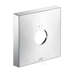 Розетка удлинителя AXOR квадратная одно отверстие красный и синий индикаторы, хром арт. 14965000