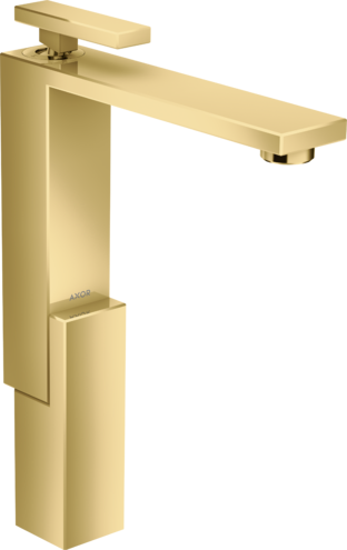 Купить купить смеситель для раковины axor edge 280 со сливным клапаном push-open, полированное золото арт. 46030990