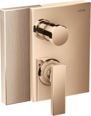 Смеситель для ванны AXOR Edge скрытого монтажа с алмазной огранкой, полированное красное золото арт. 46451300