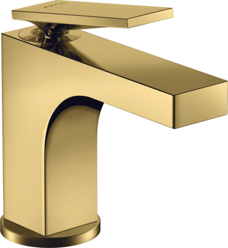 Купить купить смеситель для раковины axor citterio 90 с рычаговой рукояткой, для гостевой раковины, со сливным гарнитуром, полированное золото арт. 39022990